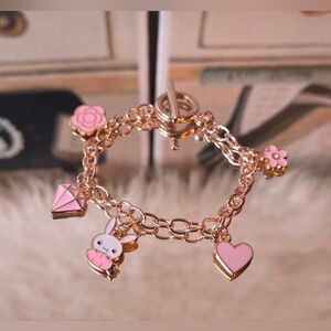 Hearth & Stone Co. Handmade Kawaii Charm Bracelet (7", Rose Gold Chain)